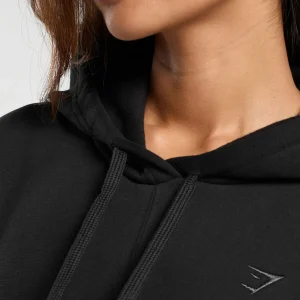 Best Gymshark Fleece Crop Pullover Black