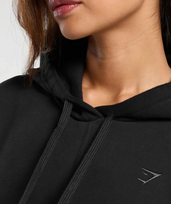 Best Gymshark Fleece Crop Pullover Black