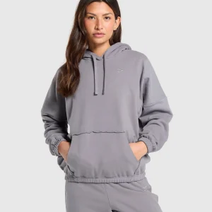 Online Gymshark Fleece Oversized Hoodie MediumGrey