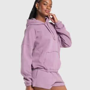 Hot Gymshark Fleece Oversized Hoodie SoftPurple