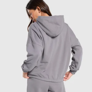 Online Gymshark Fleece Oversized Hoodie MediumGrey