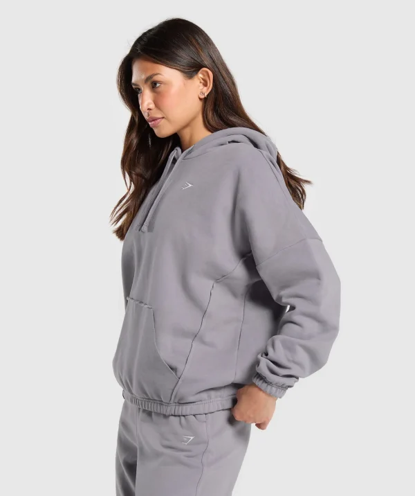 Online Gymshark Fleece Oversized Hoodie MediumGrey