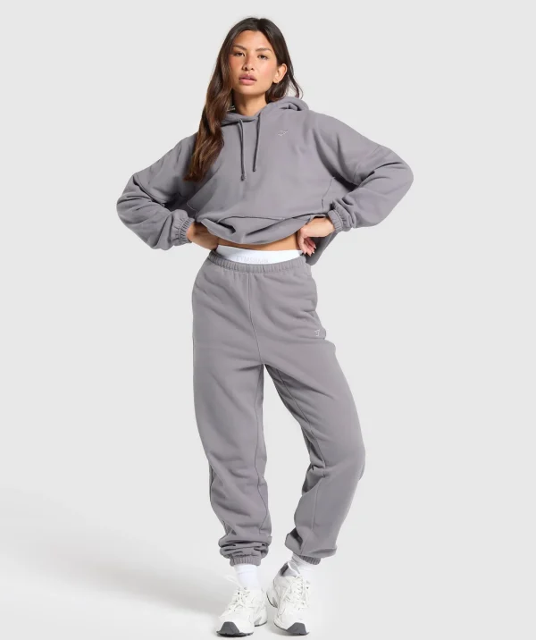 Online Gymshark Fleece Oversized Hoodie MediumGrey