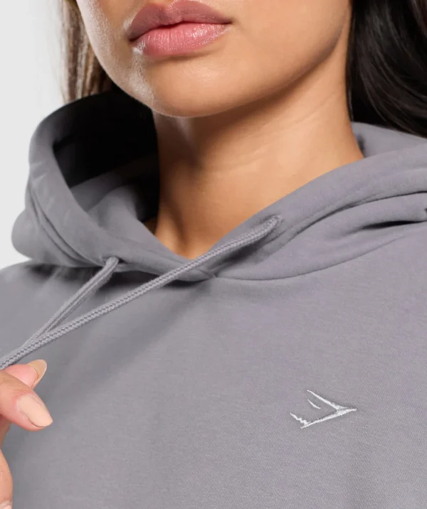 Online Gymshark Fleece Oversized Hoodie MediumGrey