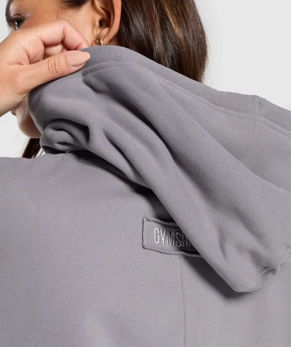 Online Gymshark Fleece Oversized Hoodie MediumGrey