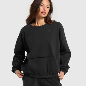 New Gymshark Fleece Oversized Sweatshirt Black