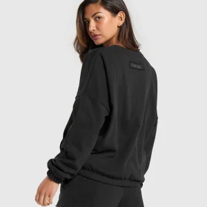 New Gymshark Fleece Oversized Sweatshirt Black