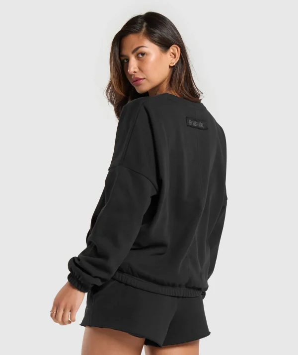 New Gymshark Fleece Oversized Sweatshirt Black