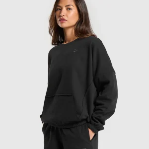 New Gymshark Fleece Oversized Sweatshirt Black