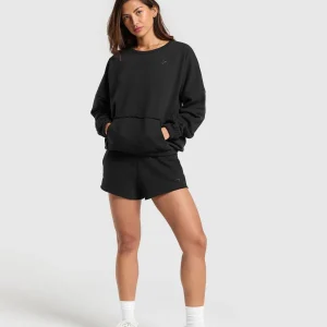 New Gymshark Fleece Oversized Sweatshirt Black