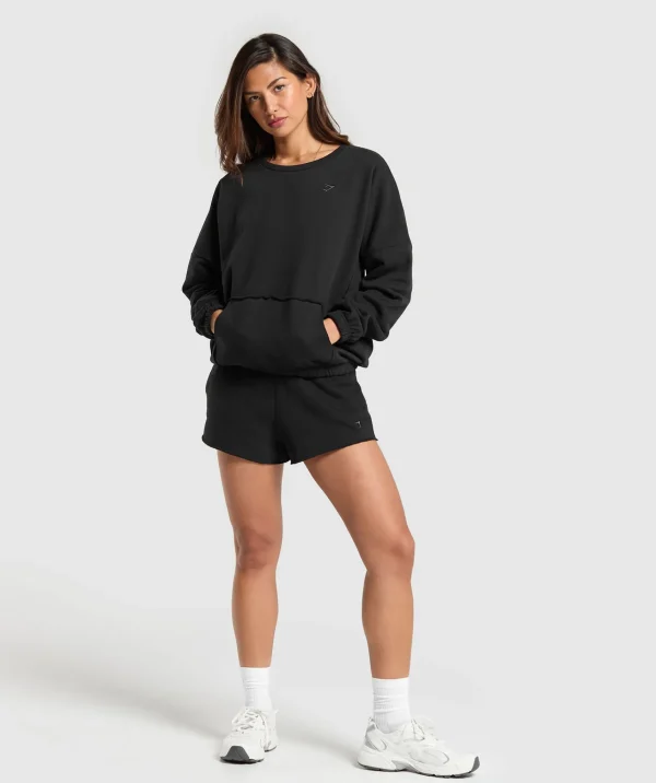 New Gymshark Fleece Oversized Sweatshirt Black