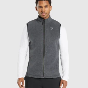 Best Gymshark Fleece Vest Black/GraphiteGrey