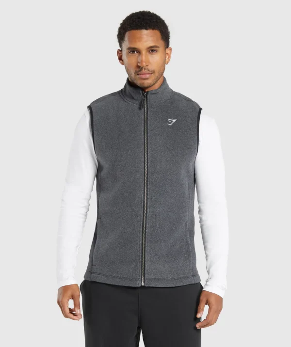 Best Gymshark Fleece Vest Black/GraphiteGrey