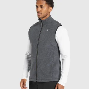 Best Gymshark Fleece Vest Black/GraphiteGrey