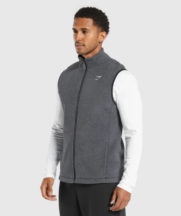 Best Gymshark Fleece Vest Black/GraphiteGrey