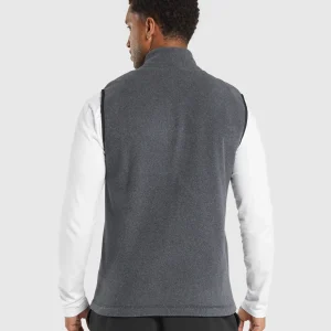 Best Gymshark Fleece Vest Black/GraphiteGrey