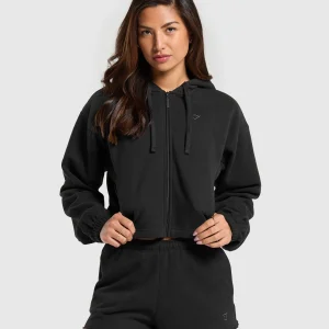 Sale Gymshark Fleece Zip Hoodie Black