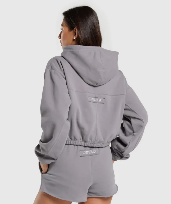 Outlet Gymshark Fleece Zip Hoodie MediumGrey