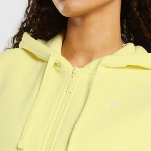 Online Gymshark Fleece Zip Hoodie RefreshYellow