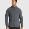 Discount Gymshark Fleece Zip Through Jacket Black/GraphiteGrey