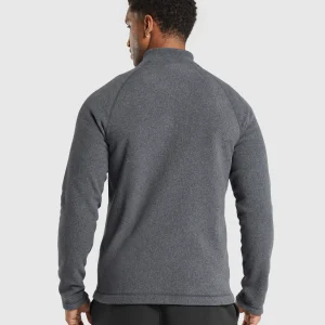 Discount Gymshark Fleece Zip Through Jacket Black/GraphiteGrey