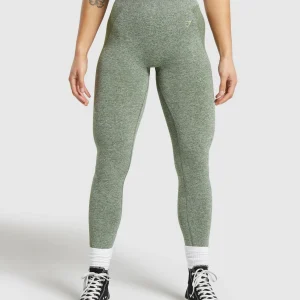 Best Gymshark Flex High Waisted Leggings ForceGreen/VanillaBeige