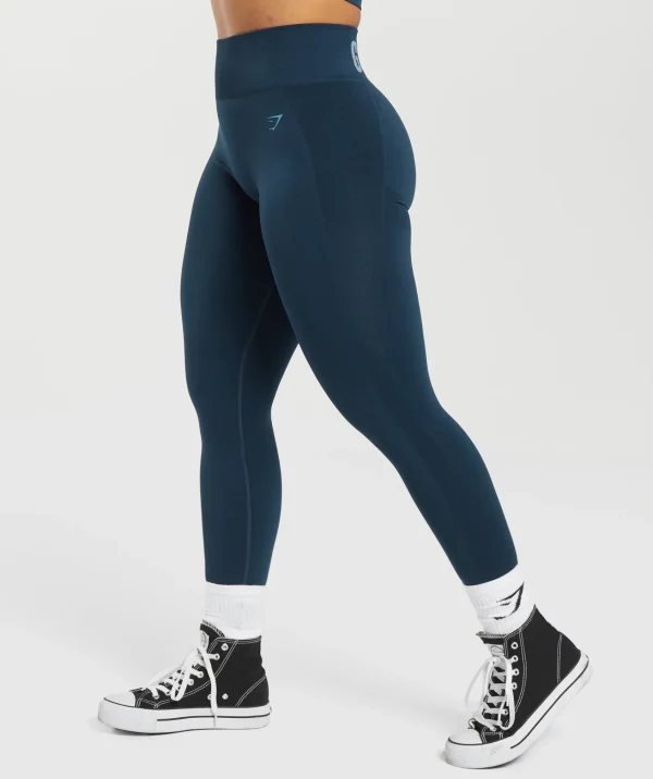 Clearance Gymshark Flex High Waisted Leggings Navy/DenimBlue