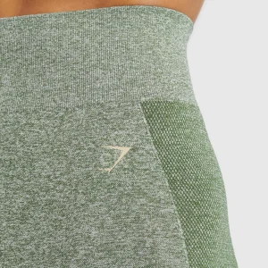 Best Gymshark Flex High Waisted Leggings ForceGreen/VanillaBeige