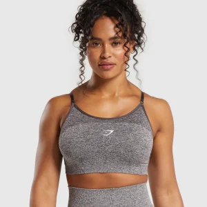 Clearance Gymshark Flex Strappy Sports Bra GreyedPurple/White