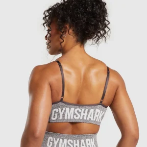 Clearance Gymshark Flex Strappy Sports Bra GreyedPurple/White