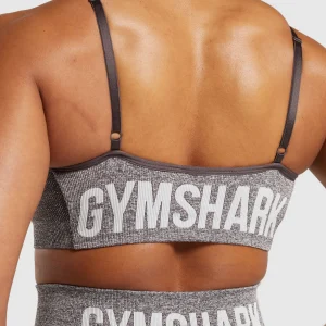 Clearance Gymshark Flex Strappy Sports Bra GreyedPurple/White