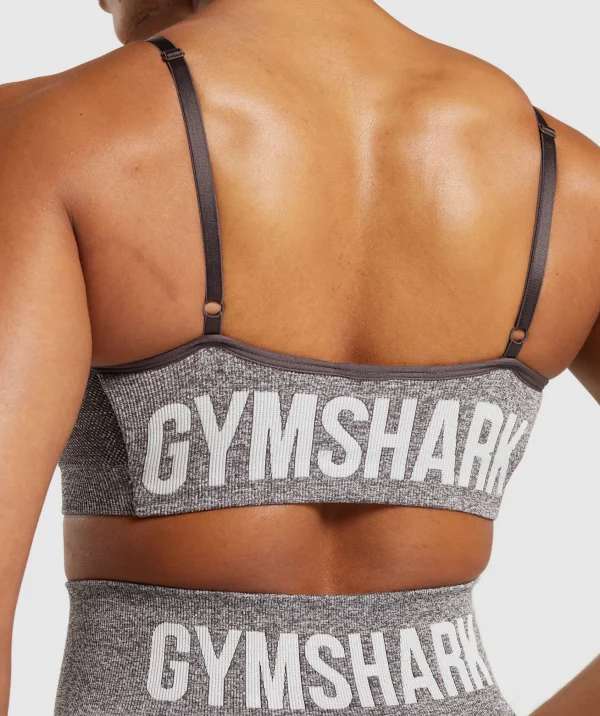 Clearance Gymshark Flex Strappy Sports Bra GreyedPurple/White