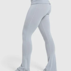 Best Gymshark Foldover Flared Leggings DenimGrey