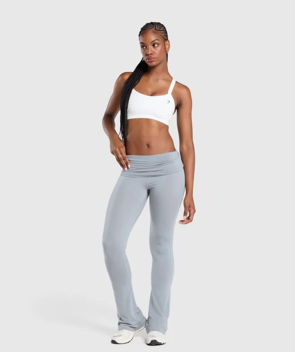 Best Gymshark Foldover Flared Leggings DenimGrey