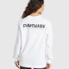 Best Gymshark Fraction Long Sleeve T-Shirt White