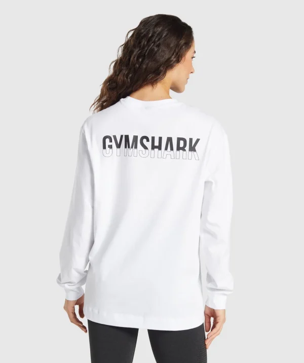 Best Gymshark Fraction Long Sleeve T-Shirt White