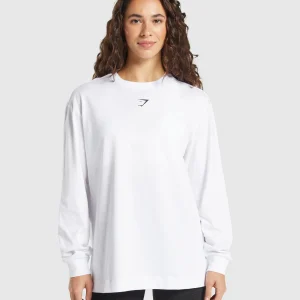 Best Gymshark Fraction Long Sleeve T-Shirt White