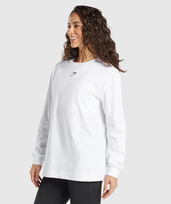 Best Gymshark Fraction Long Sleeve T-Shirt White