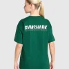 Discount Gymshark Fraction Oversized T-Shirt ConditioningGreen