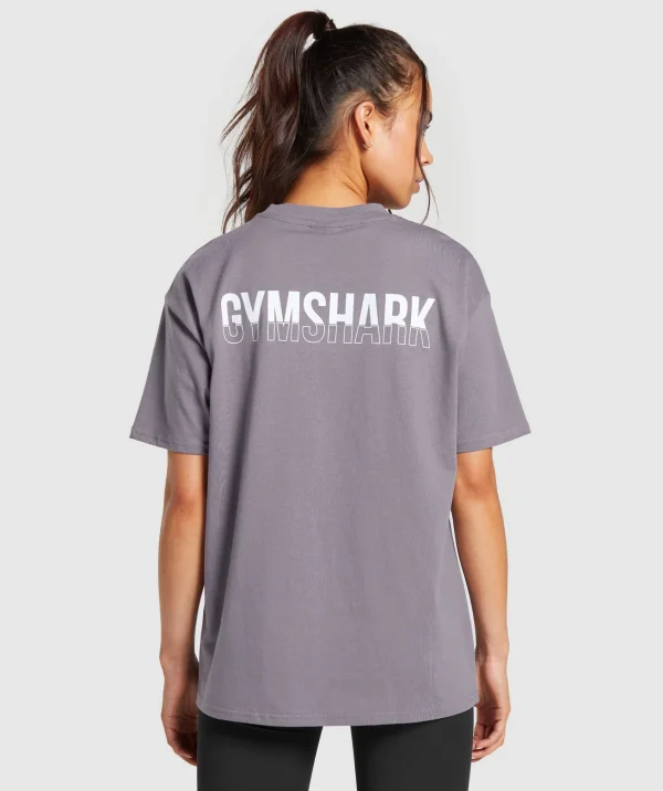 Sale Gymshark Fraction Oversized T-Shirt FogPurple