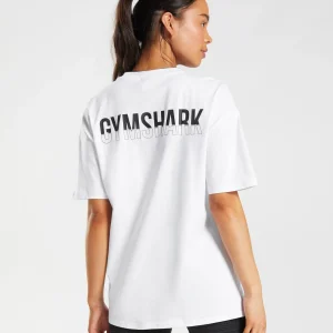 Discount Gymshark Fraction Oversized T-Shirt White