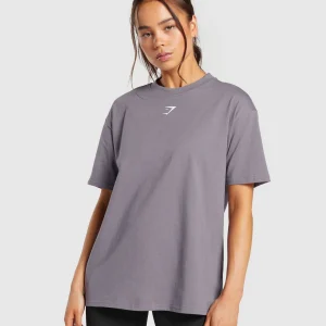 Sale Gymshark Fraction Oversized T-Shirt FogPurple