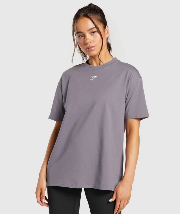 Sale Gymshark Fraction Oversized T-Shirt FogPurple