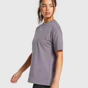 Sale Gymshark Fraction Oversized T-Shirt FogPurple