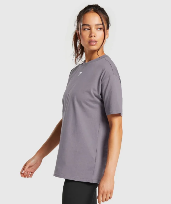 Sale Gymshark Fraction Oversized T-Shirt FogPurple