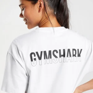 Discount Gymshark Fraction Oversized T-Shirt White