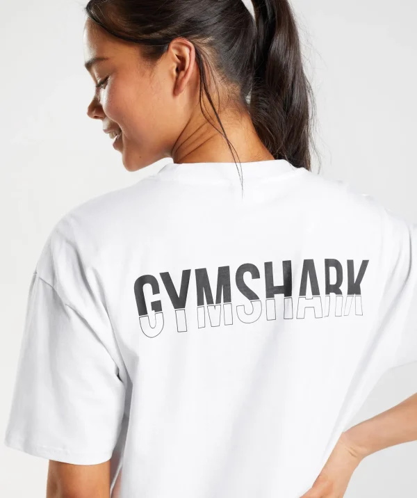 Discount Gymshark Fraction Oversized T-Shirt White