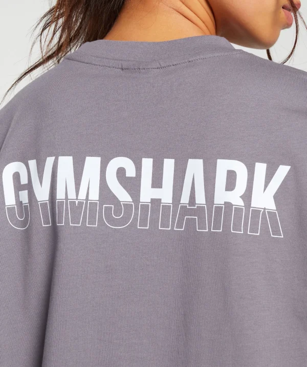 Sale Gymshark Fraction Oversized T-Shirt FogPurple