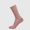 Discount Gymshark Frill Crew Single Sock BrickBrown/MutedPink