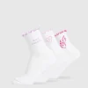 Sale Gymshark Frill Midi Sock 3pk White/SourPink/ActivePurple/WinningPink